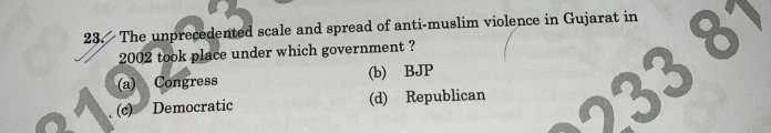CBSE Gujarat question
