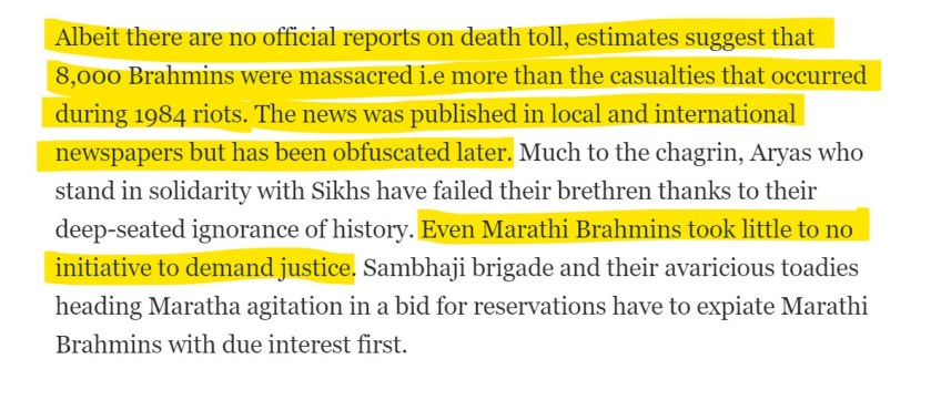 Reference for maharashtran brahmin genocide