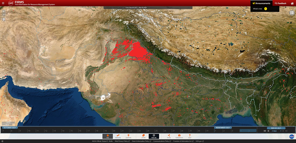 NASA data decodes that pollution on Diwali caused by stubble burning ...