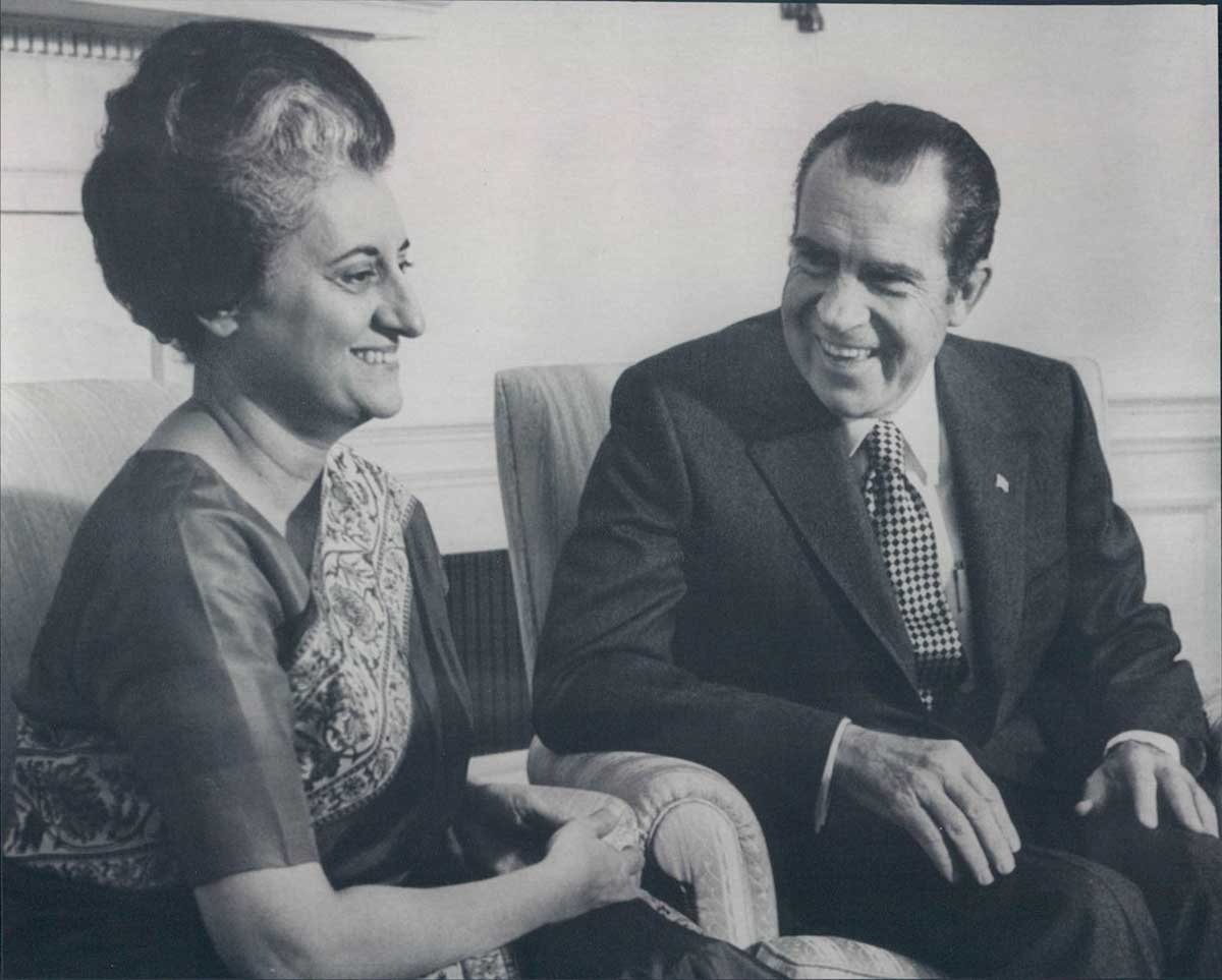 Indian Prime Minister Indira Gandhi and US President Richard Nixon 1971