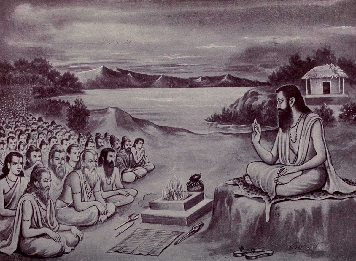 Ugrashravas narrating Mahabharata before the sages gathered in Naimisha Forest scaled
