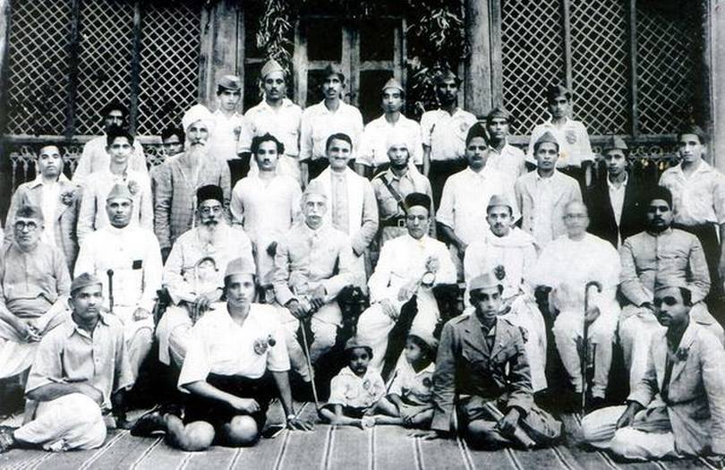 1944 VD Savarkar seated fourth from right after addressing a State level Hindu Mahasabha Conference in Shivamogga. Photo The Hindu Archives