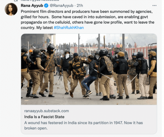 Ran Ayyub says India is a fascist state because Aryan Khan is arrested