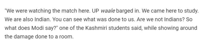 Excerpt from the report published by NDTV on October 25