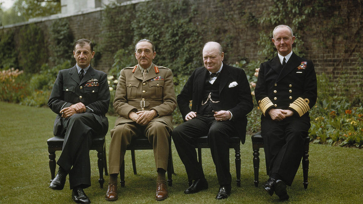 Winston Churchill With His Chiefs of Staff in the Garden of No 10 Downing Street London