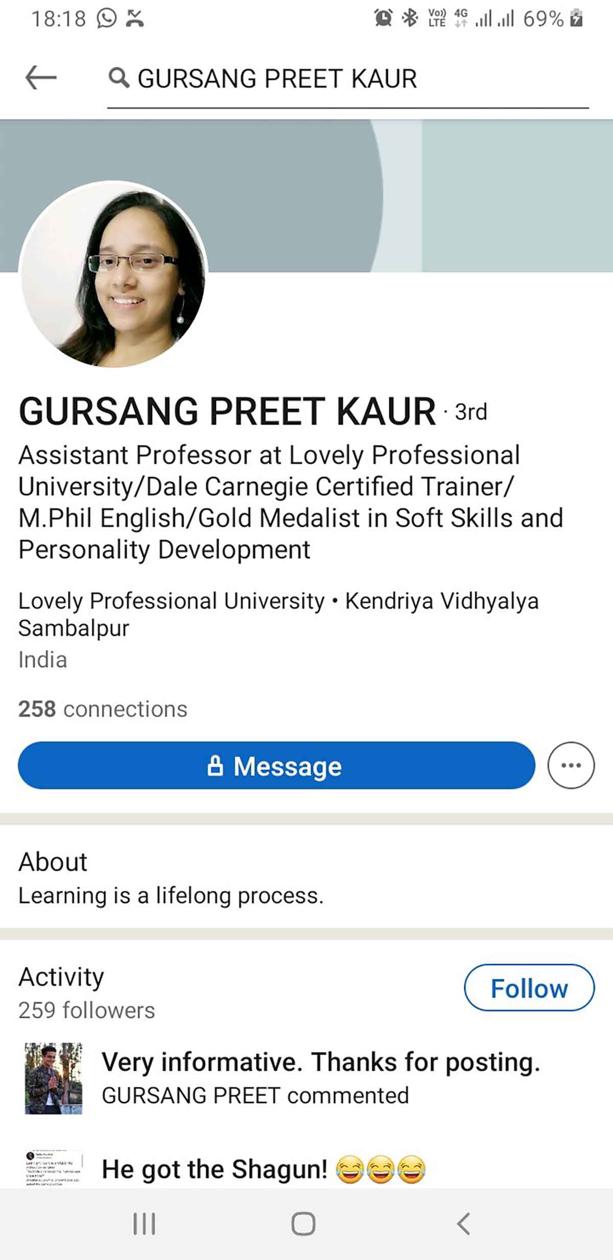 Gursang Preet Kaur, a professor at the Lovely Professional University (LPU), has been sacked by the university after a video of her insulting Lord Ram had gone viral on the internet