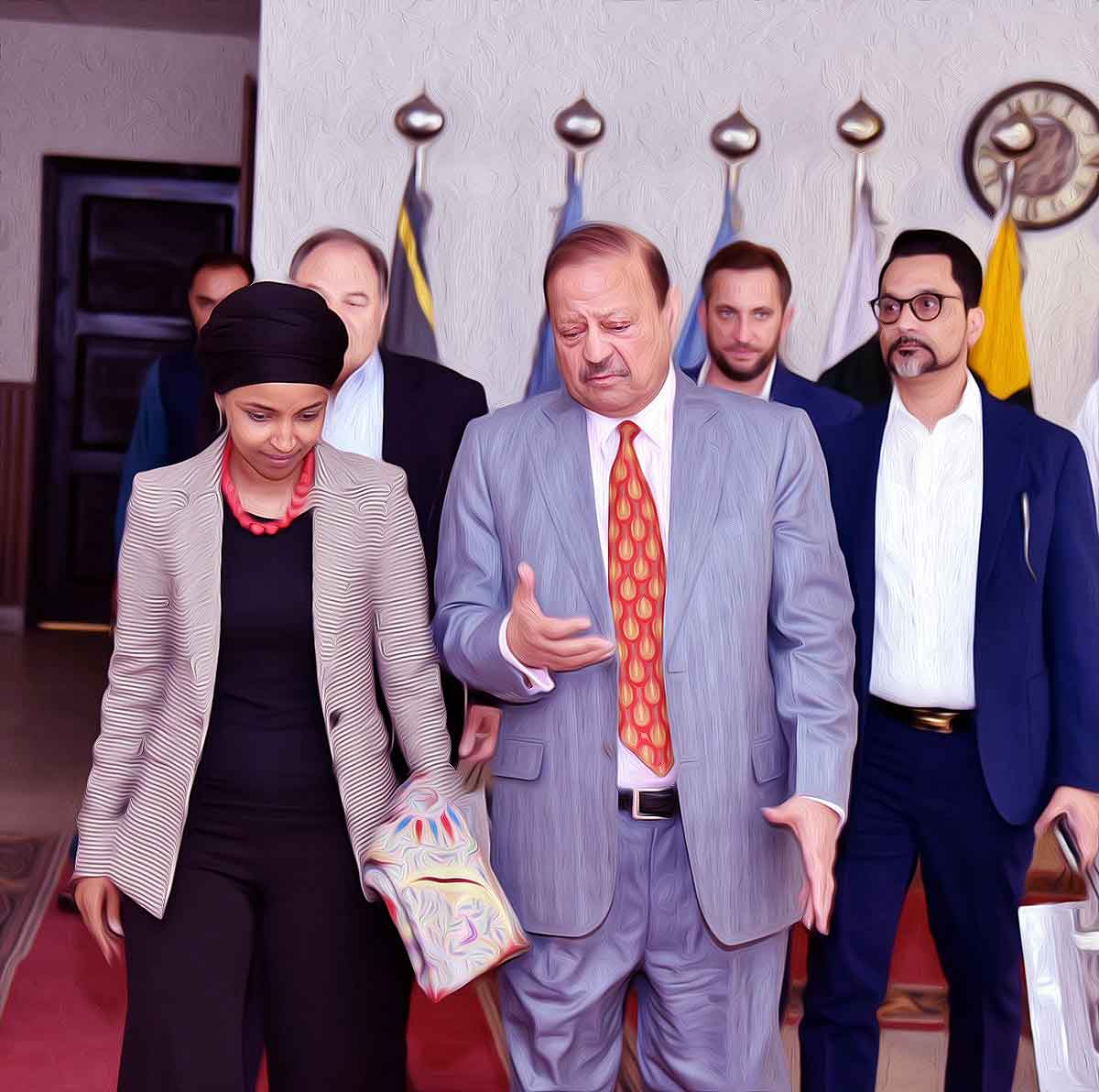 Omar, the Somalia-born radical Islamist politician visited PoK, and met its ‘President’ Sultan Mahmood Chaudhry. She discussed the alleged violation of human rights in Jammu and Kashmir with Chaudhry