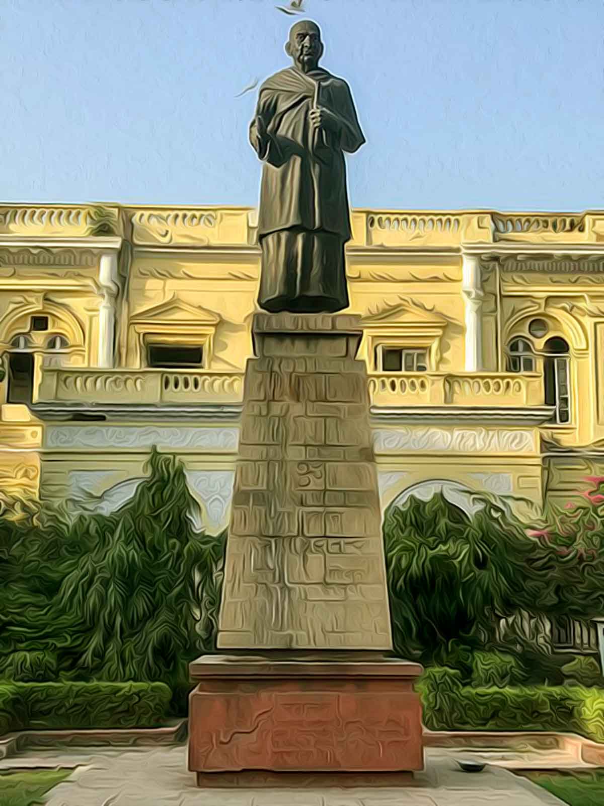 Ghantaghar-Statue of Swami Shraddhanand. Ghantaghar is situated in Chandni Chowk, Delhi, India. The literal meaning of Ghantaghar is a clock tower and the tower was built in 1870.