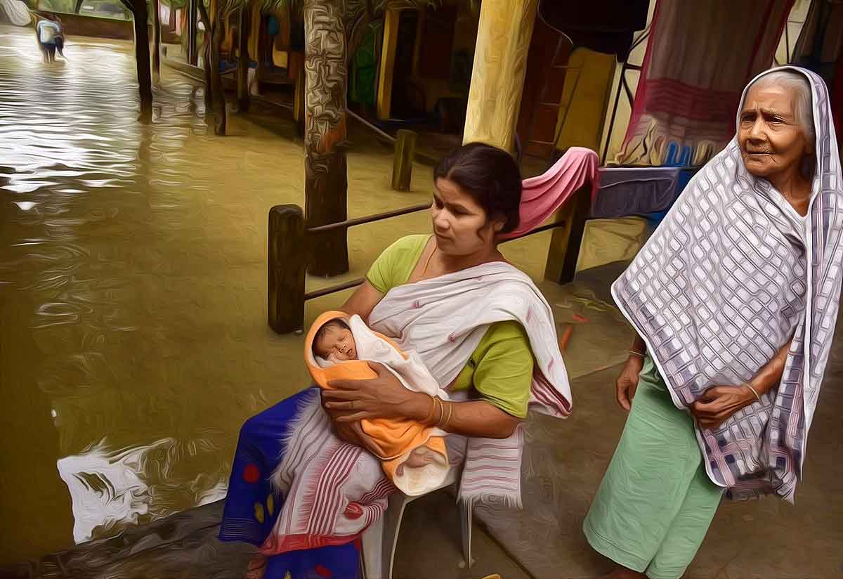 Many areas of Cachar district's badly impacted Silchar town remain submerged