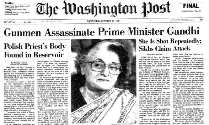 Indira Gandhi Assassination Washington Post