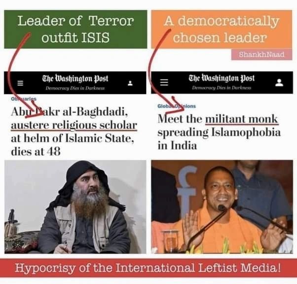 Glaring hypocrisy of narratives – an Islamic terrorist vs a Hindu monk